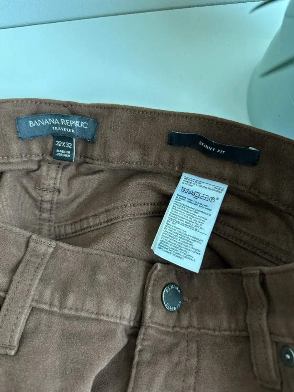 Banana Republic - Skinny Cozy Brushed Traveler Pant - Rust Brown (32x32)